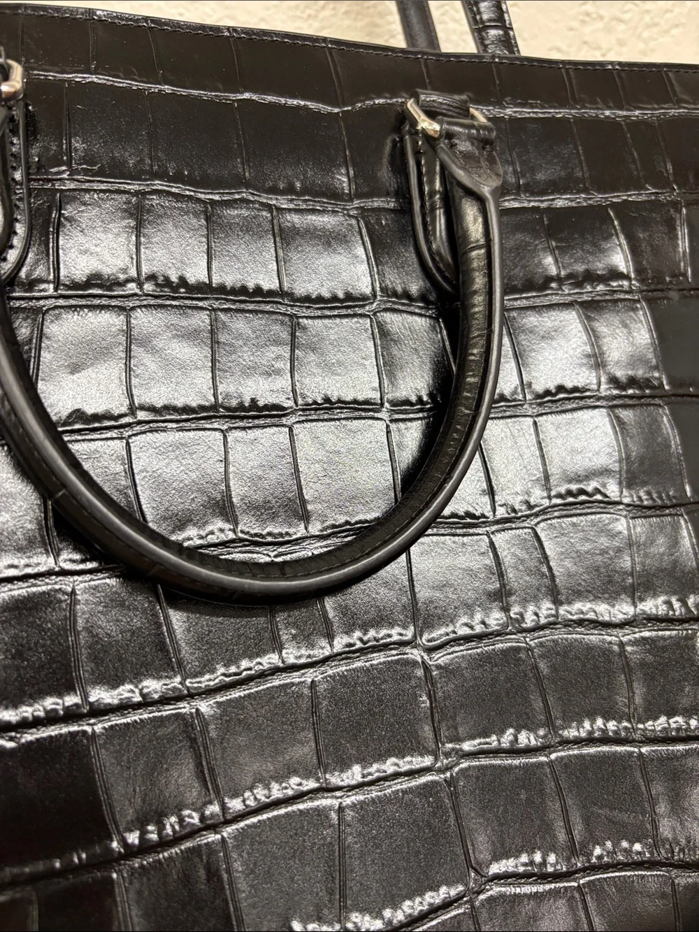 Coach Maggie tote bag Black Croc-Embossed Leather